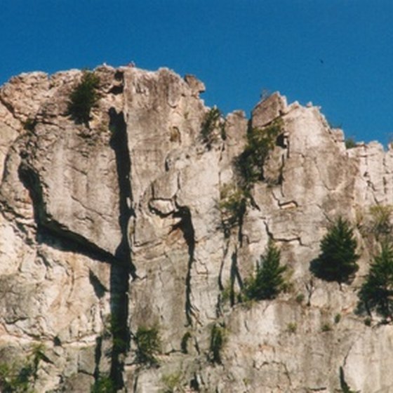 Seneca Rocks is a popular destination for rock climbers in West Virginia