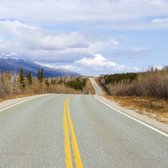 The Alaska Highway is a two-lane road.