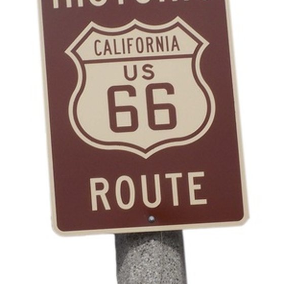 Historic Route 66 winds through California.
