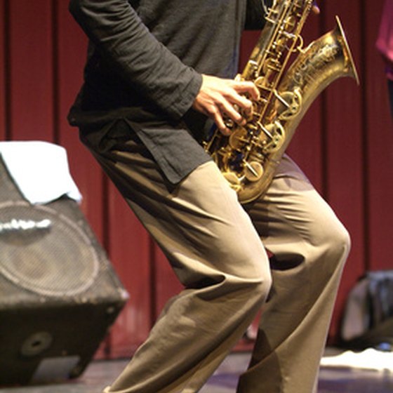 Sax player takes the stage