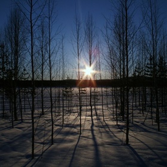 Sunrise over Lapland, a region north of the Arctic Circle that covers parts of Finland and Sweden.