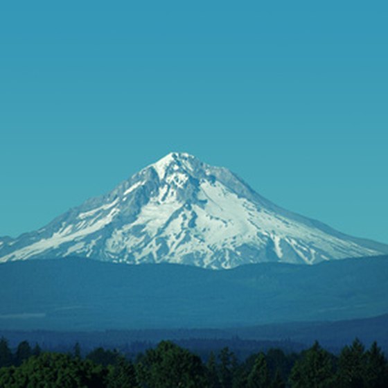 Hundreds of miles of snowmobile trails surround Oregon's Mount Hood.