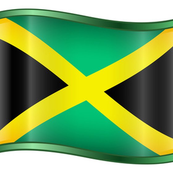 The Jamaican flag flies above many of the country's buildings.