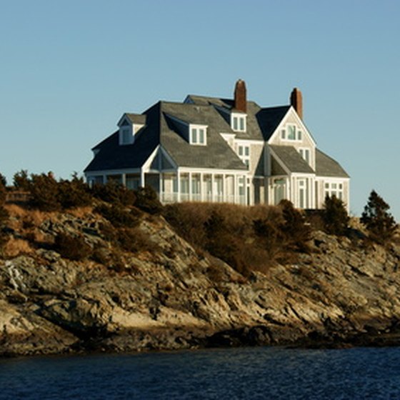 Mansions dot the coast around Newport as historic remnants of the Gilded Age.