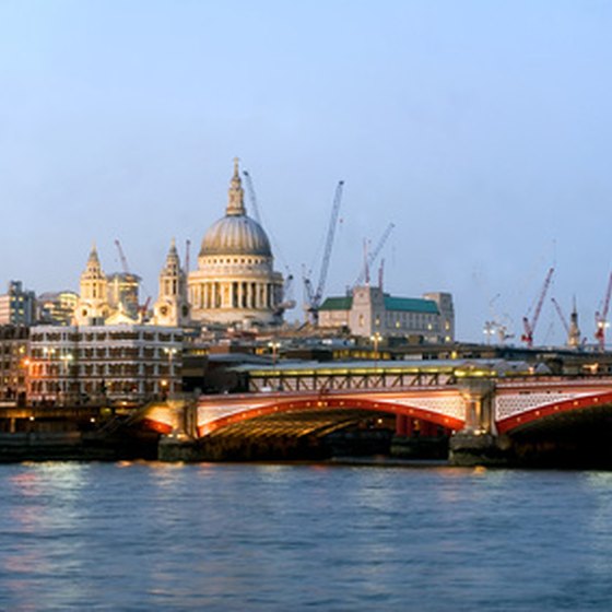 St. Paul's Cathedral can be seen from the River Thames.