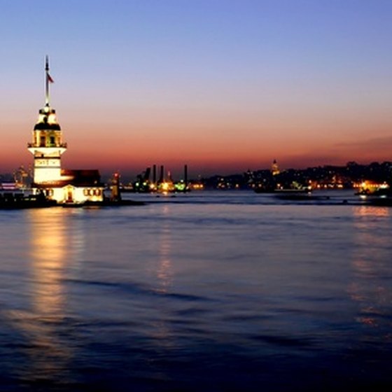 The Girl's Tower in Istanbul is especially beautiful at night.