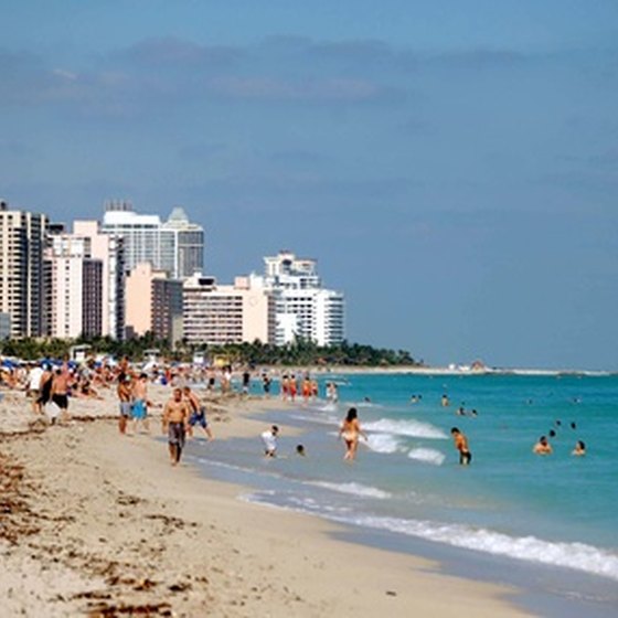 Looking north along Miami's South Beach.