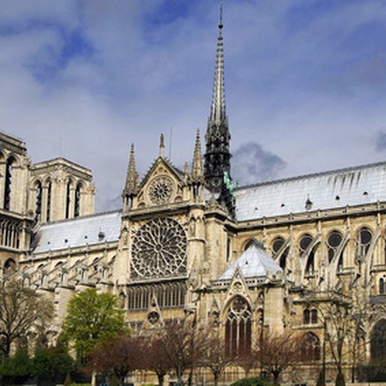 Notre Dame Cathedral in Paris is a major attraction on tours of western Europe.
