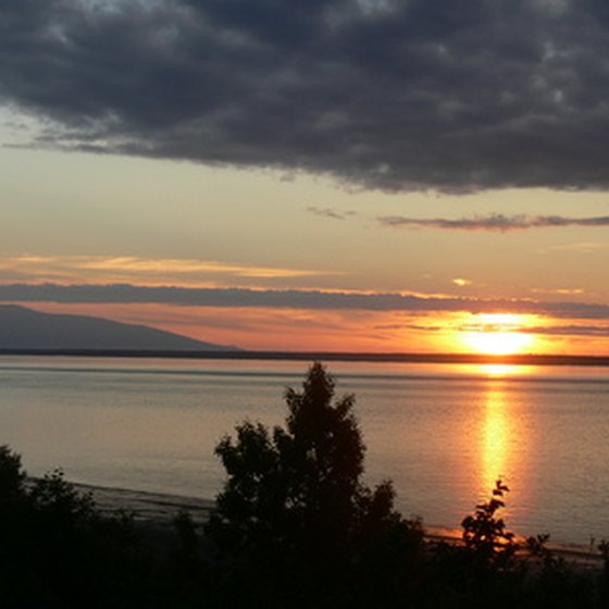 Sunset over the ocean at Anchorage