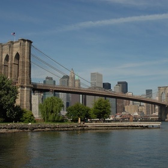 A boat tour around Manhattan will take you underneath the legendary Brooklyn Bridge