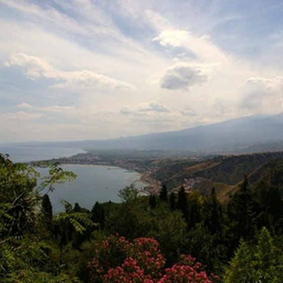 Forested land surrounds Taormina on many sides.
