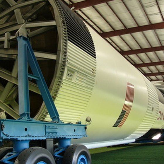 Visitors to the Space Center Houston are able to view a Saturn rocket as part of the daily tram tour.