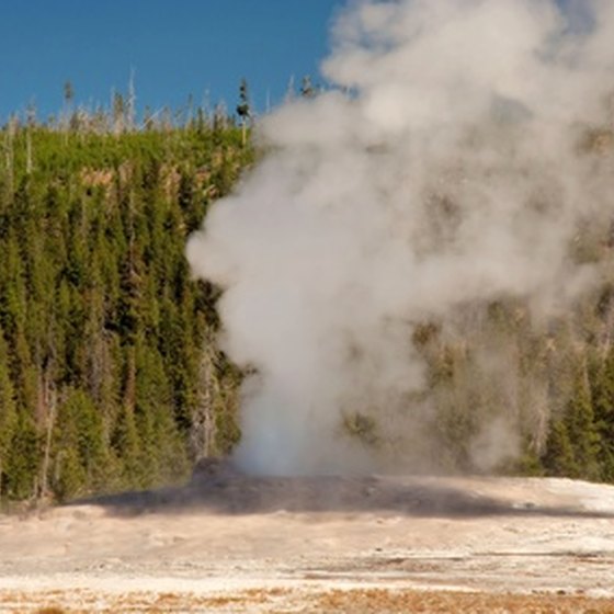 Old Faithful is one of the western US national park attractions.