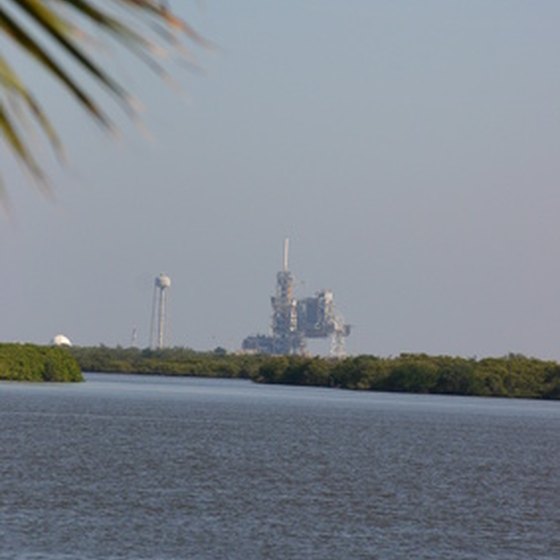 Visitors to the Kennedy Space Center can camp within view of NASA buildings.