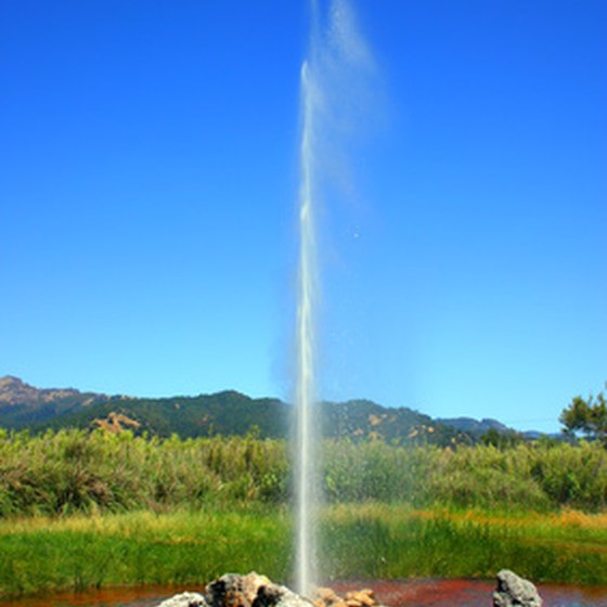 The California town of Calistoga is famous for its mineral springs.