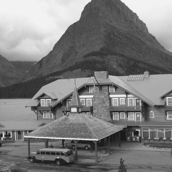 An historic view of the Lake McDonald Lodge.