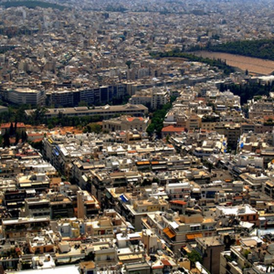 A view of Athens from above.
