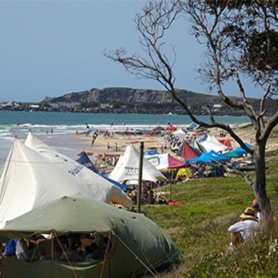 Camping along a Florida beach puts the activities of the beach outside your front door.