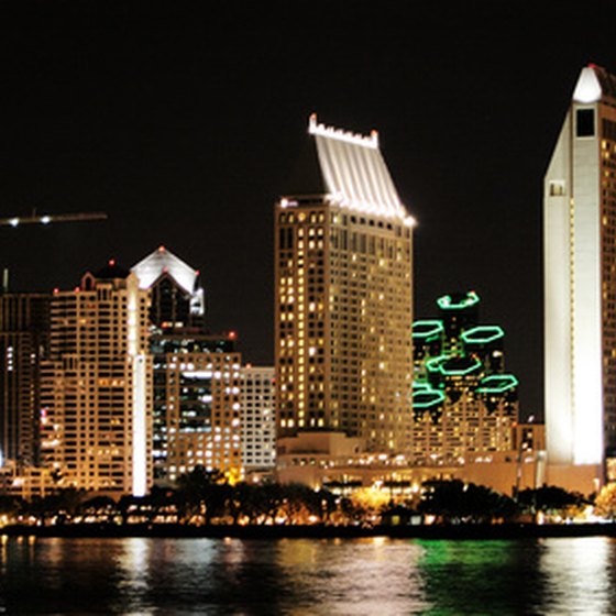After sundown, couples pursue the nightlife that inspirits downtown San Diego.