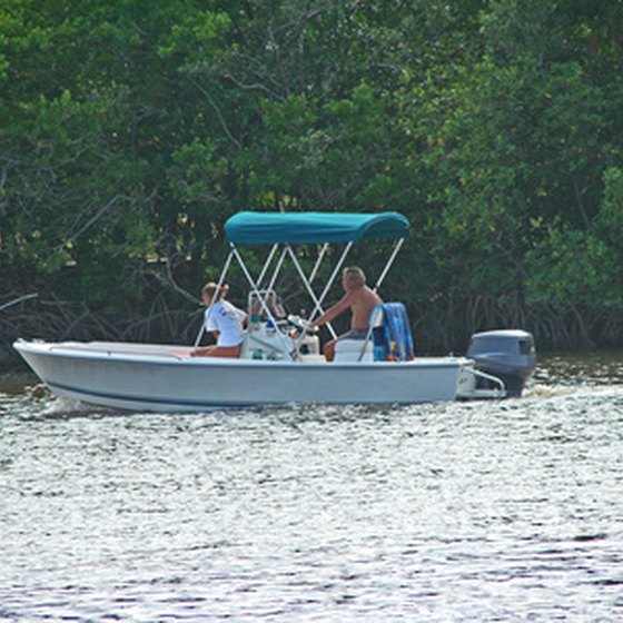 Enjoy boating on the Monticello Reservoir just west of Mount Pleasant, Texas.