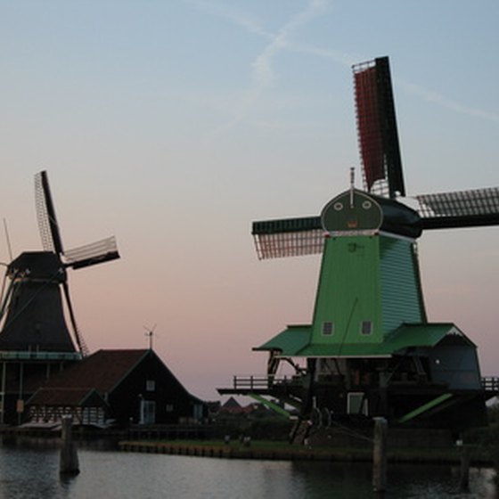 Windmills in the Dutch countryside