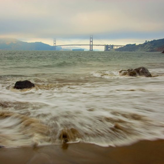 Views of the Golden Gate Bridge from the East Bay shoreline.