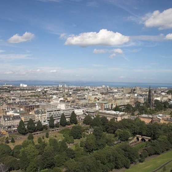 Skyline of historic Edinburgh, Scotland