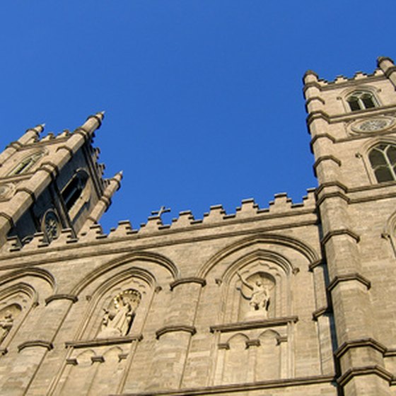 The Notre-Dame Basilica in Montreal is reminiscent of Paris.