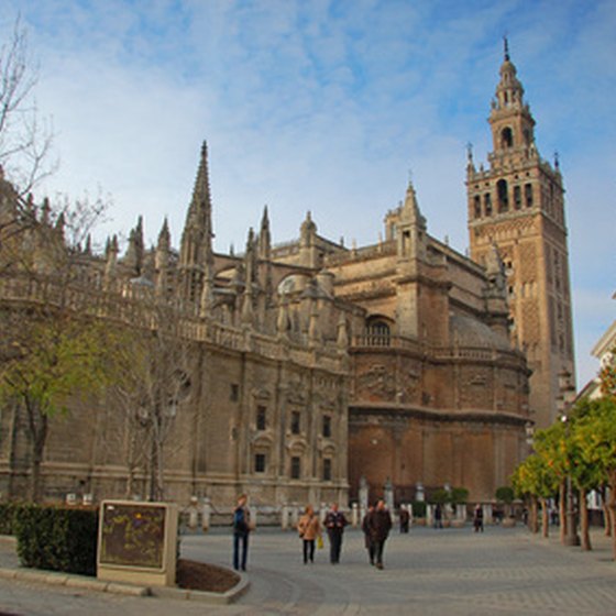 La Giralda Tower looms over the Cathedral in Seville.