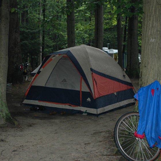 This is a stock photograph of a Ozark Trail brand Camping Lamp on