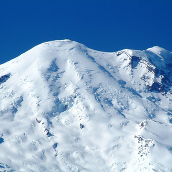 Mt. Rainier National Park offers excellent skiing in the winter.