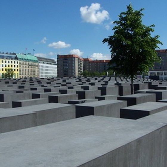 The concrete slabs of the Holocaust Memorial in Berlin.