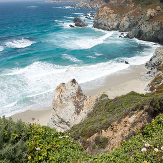 The Coast Starlight train route travels along the California coastline.