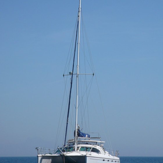 Big catamarans often serve as sailing and diving ships.