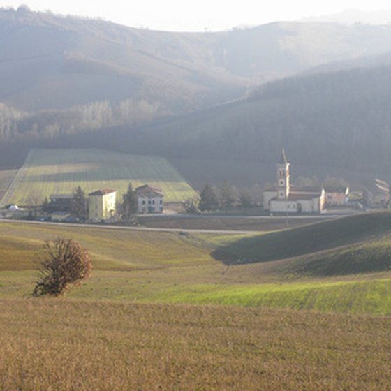 Traditional family farms dot the countryside outside of Parma.