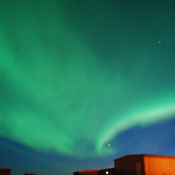 The northern lights can be seen on display during the winter months in Fairbanks, Alaska.