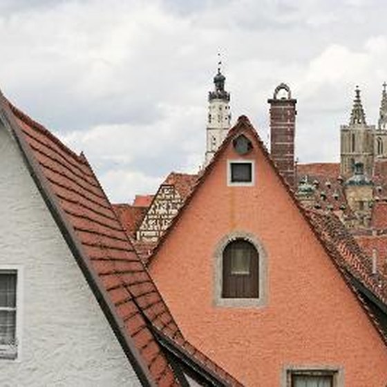 The Rothenburg, Germany, town center dates back centuries.