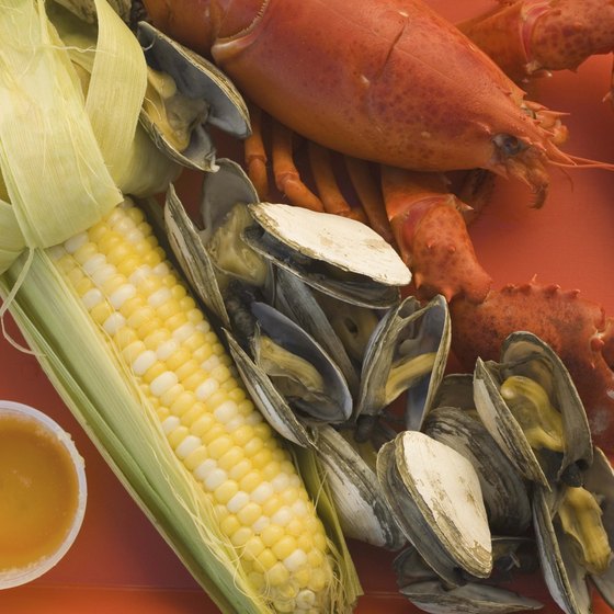 Lobster, crab and seafood is a specialty at restaurants on the water near Sayville, New York.