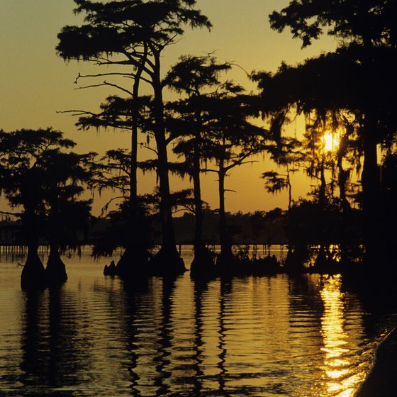 Lake Mattamuskeet in eastern North Carolina glows at dusk.