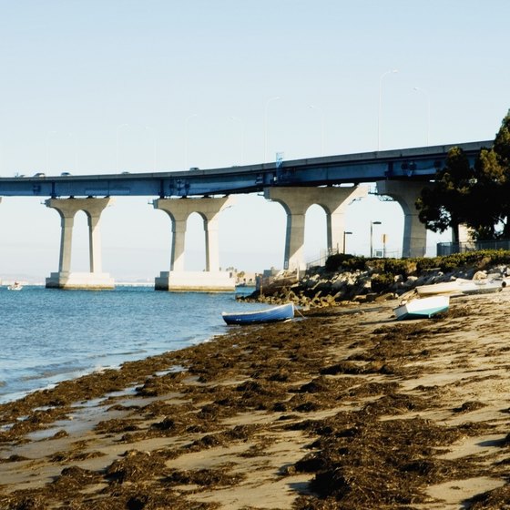 The Coronado Bridge connects the island to San Diego.