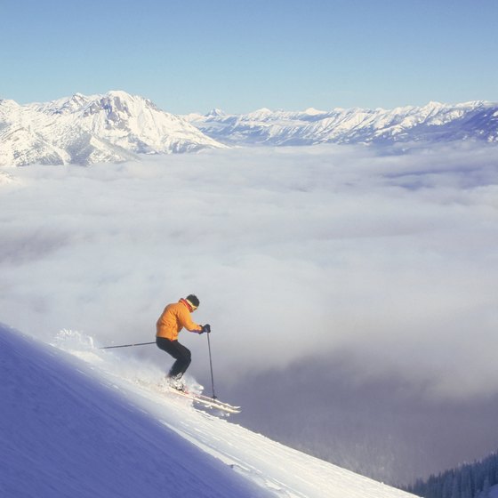 Skiing is one of the tourist attractions in British Columbia.