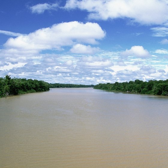 The Amazon River is at the heart of the Amazon Basin in northern Brazil.