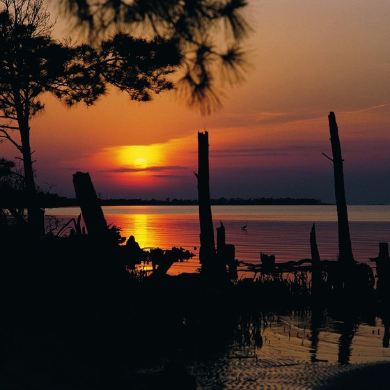Spectacular sunsets can be seen from the Fort Morgan peninsula