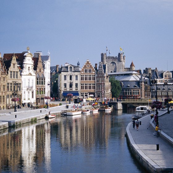 Ghent is at the confluence of the Scheldt and Leie rivers in Belgium.
