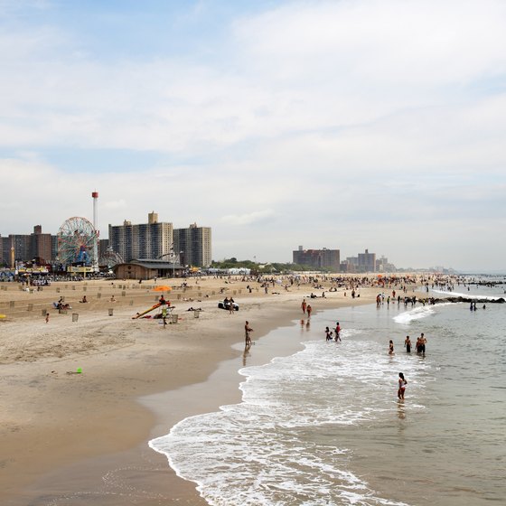 Coney Island beach is near the Statue of Liberty.