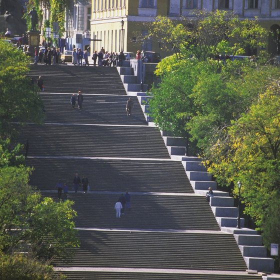The Potemkin Stairs cover over 140 meters and are an Odessa landmark.
