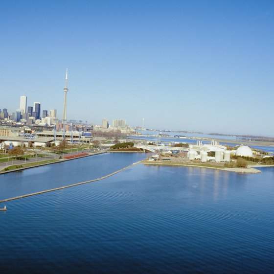 The Toronto skyline is visible from beaches on Lake Ontario.