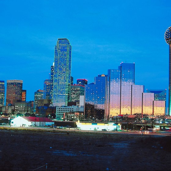 Downtown Dallas is home to many ballrooms that offer a view of the city skyline.