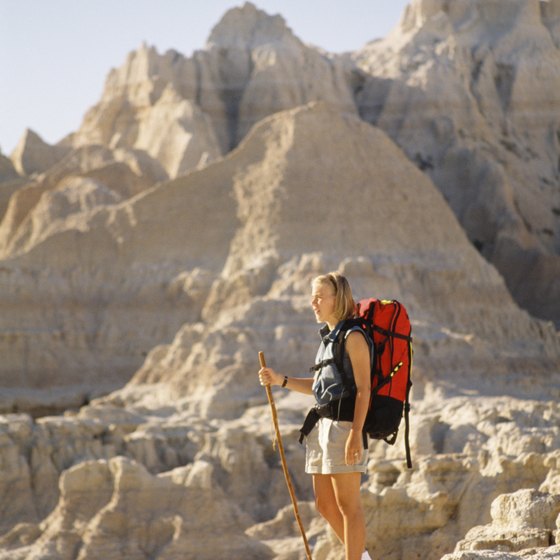 Hiking is just one activity in Badlands National Park.