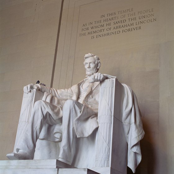 The Lincoln Memorial lies on the Tidal Basin.